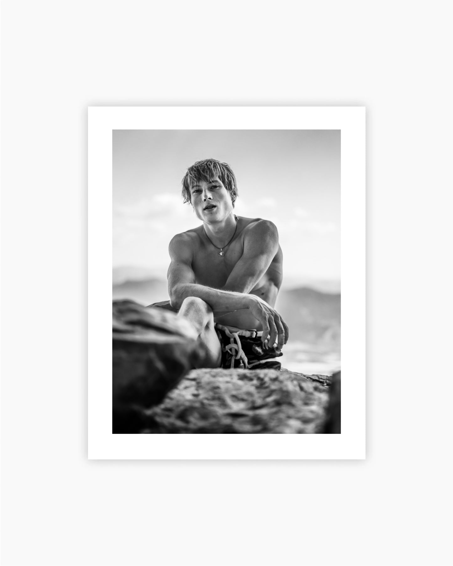 Print of Alex Megos, portrait in Céüse, France, 2022.
