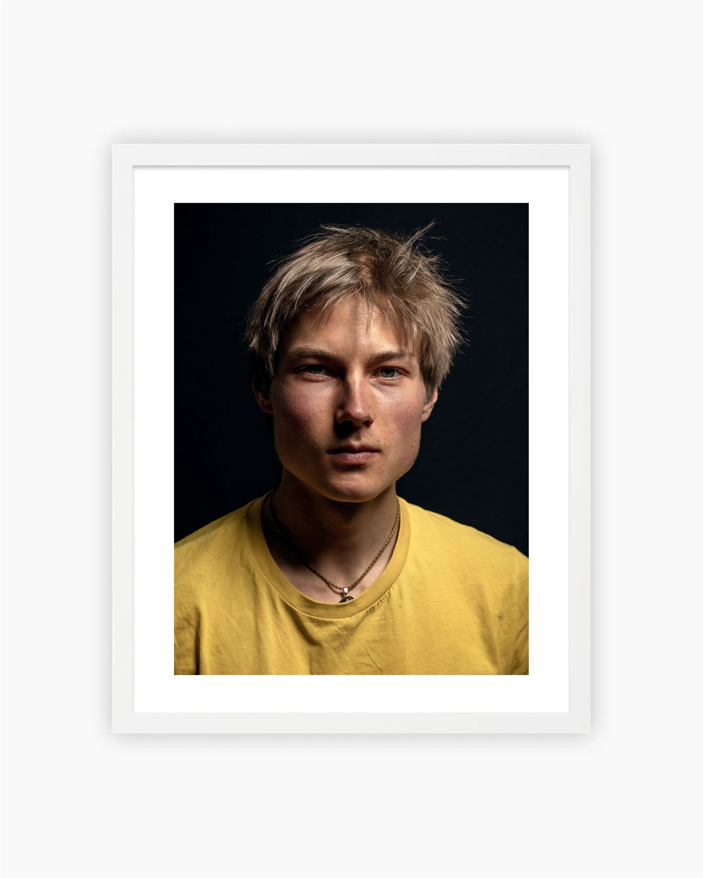 Framed print of Alex Megos, portrait in Ticino, Switzerland.