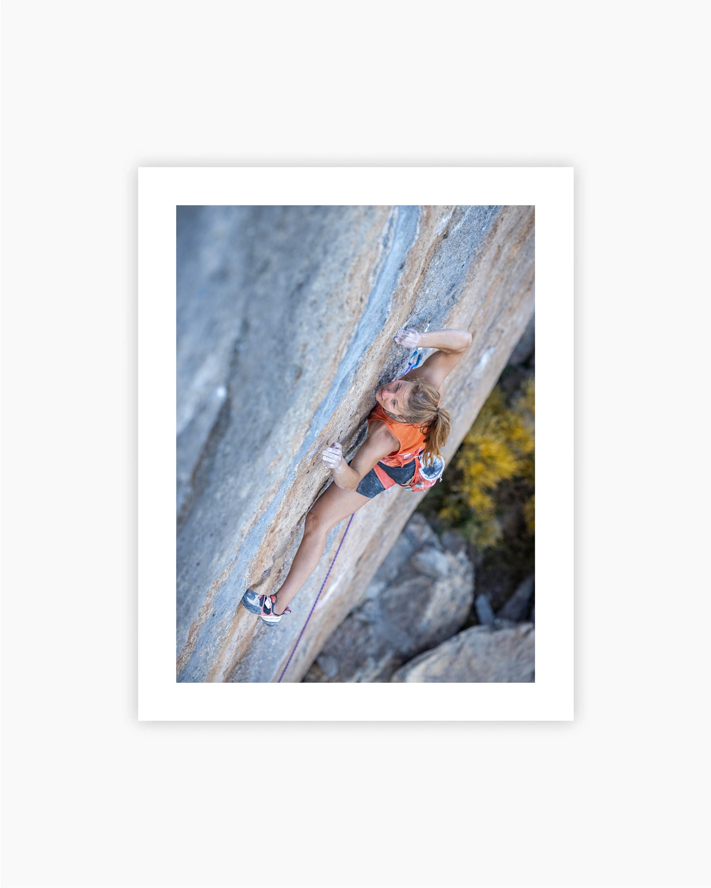 Print of Tina Hafsaas climbing La Chirurgien Du Crepuscule 8b. Céüse, France 2022